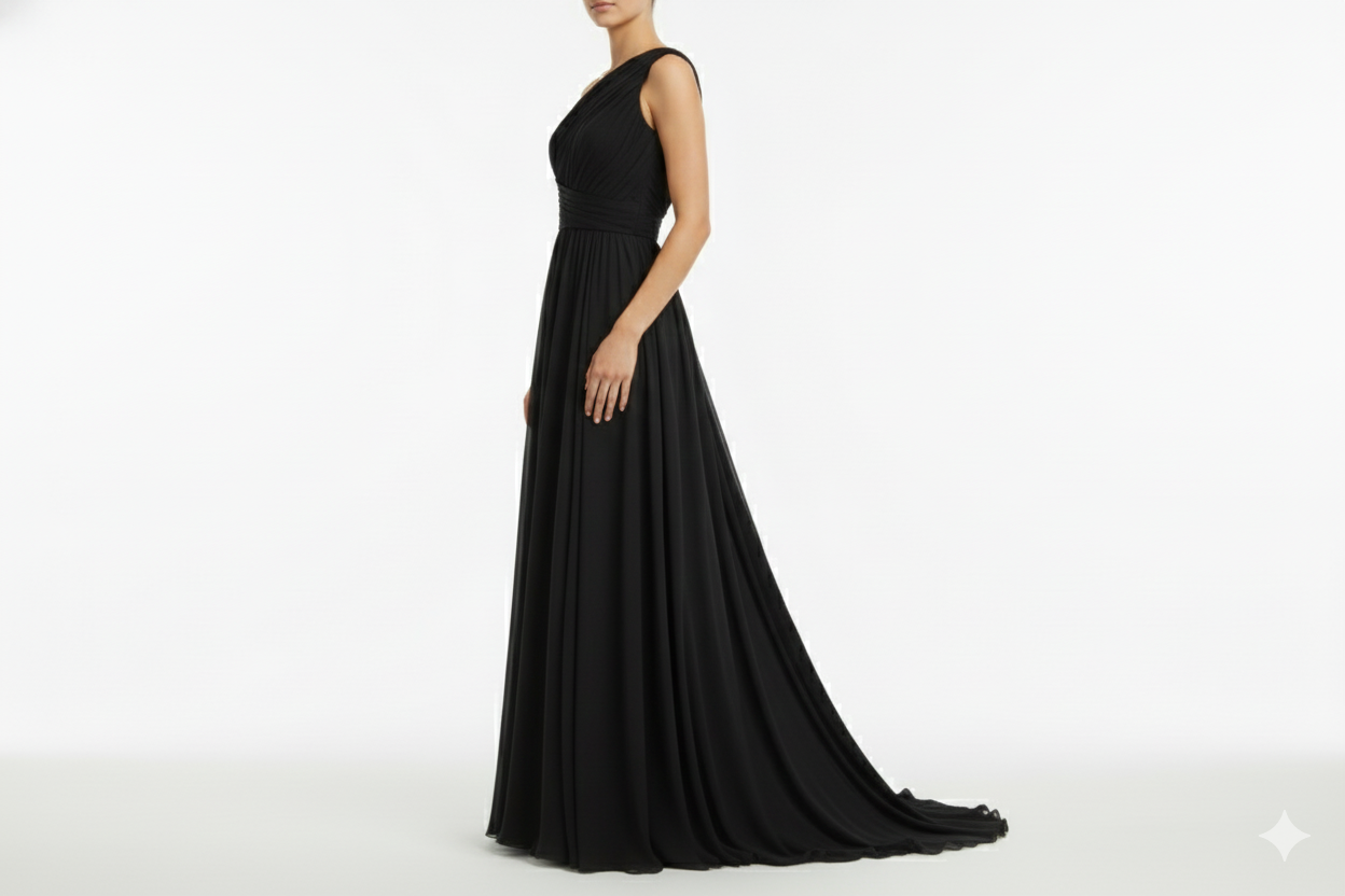 Kelsey One-Shoulder Chiffon Gown