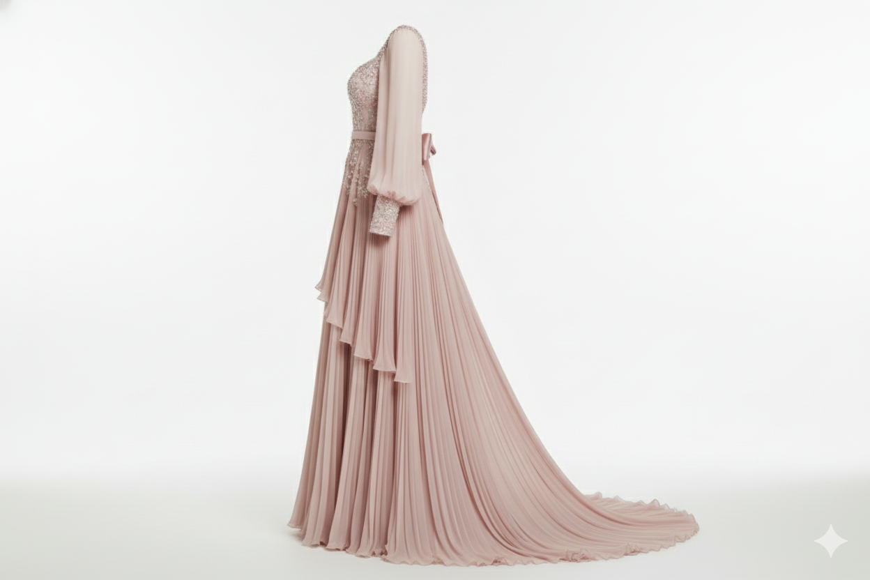 Luna Sweep Shoulder Gown