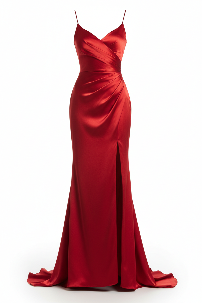 generate an image for The Siren Red Slit Dress