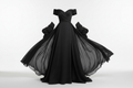 gown in black off shoulder
