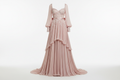 gown in pink with white background make it classy